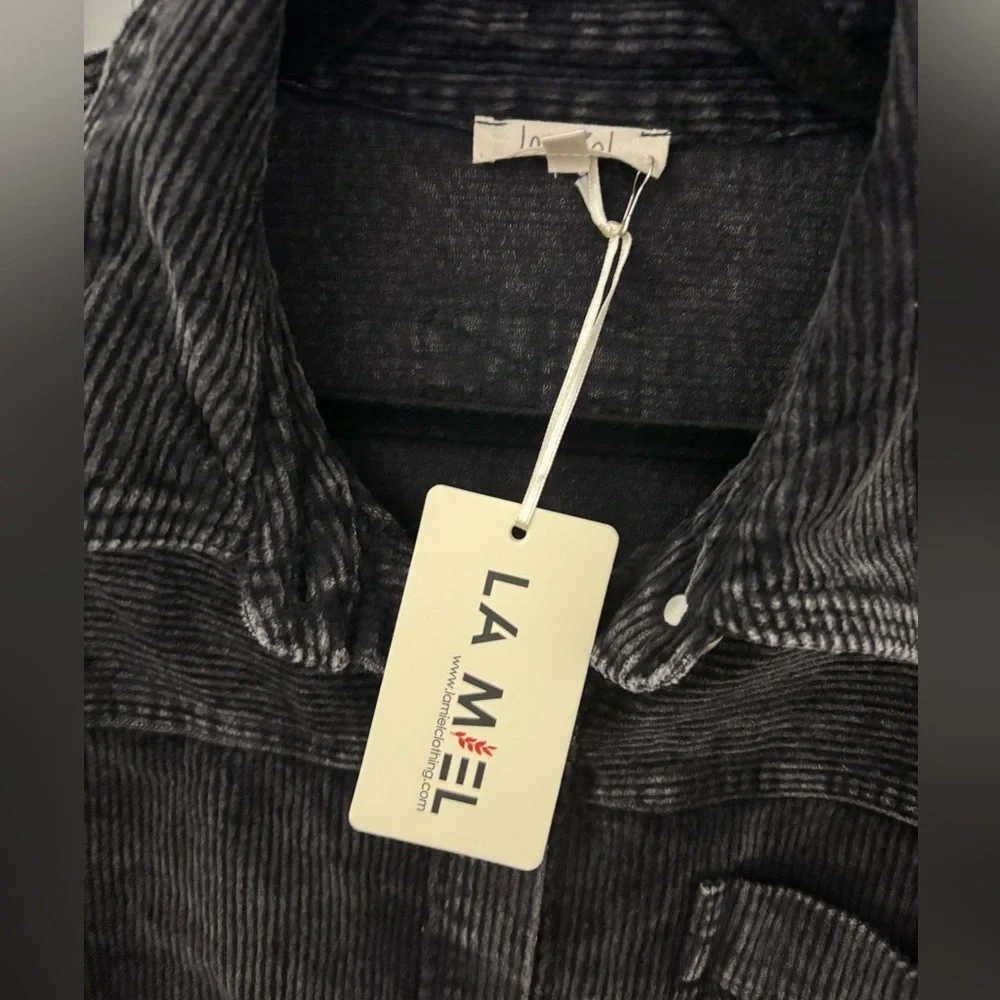 LA MIEL Black Corduroy Lightweight Jacket - Picture 10 of 11